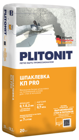 PLITONIT КПpro - 20 финишная шпаклевка на полимерной основе для стен и потолков