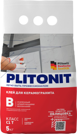 PLITONIT В усиленный армирующими волокнами -5 для керамогранитной и керамической плитки, класс С1Т